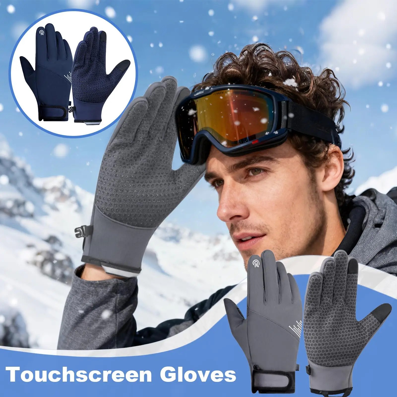

Winter Gloves Touchscreen Windproof Cold Weather Thermal Snow Gloves Running Cycling Biking Hiking Driving Outdoor Activities