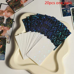 Paquete de 20 hojas para tarjetas fotográficas, bolsa de almacenamiento protectora con estrellas brillantes y láser, fundas para tarjetas fotográficas de Idol