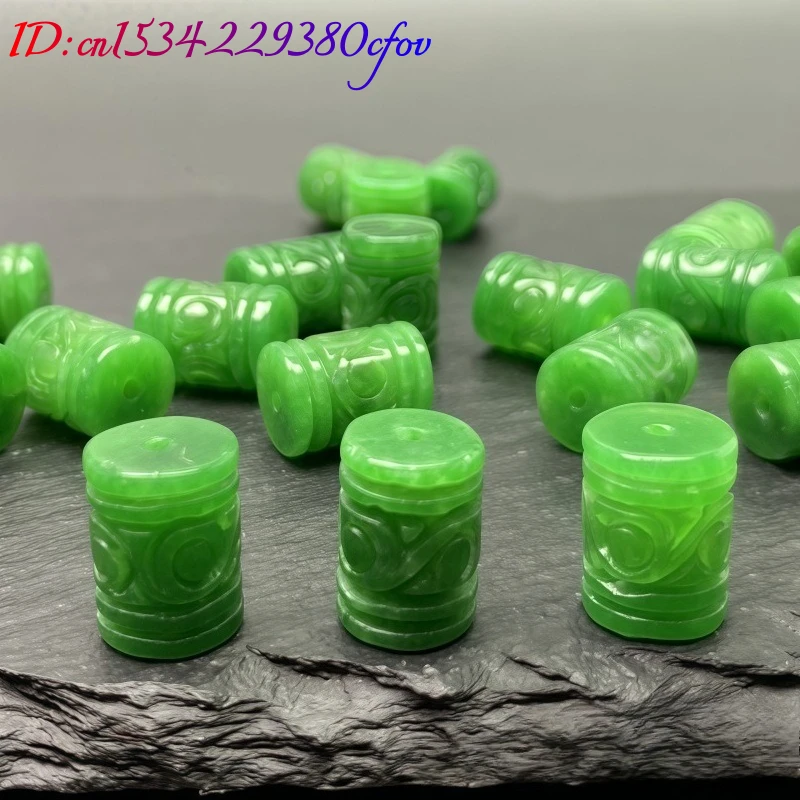 1 قطعة الطبيعية الجافة الأخضر عمود دائري حبة سوار سوار ذاتي الصنع مجوهرات الإكسسوارات منحوتة باليد رجل الحظ تميمة #6