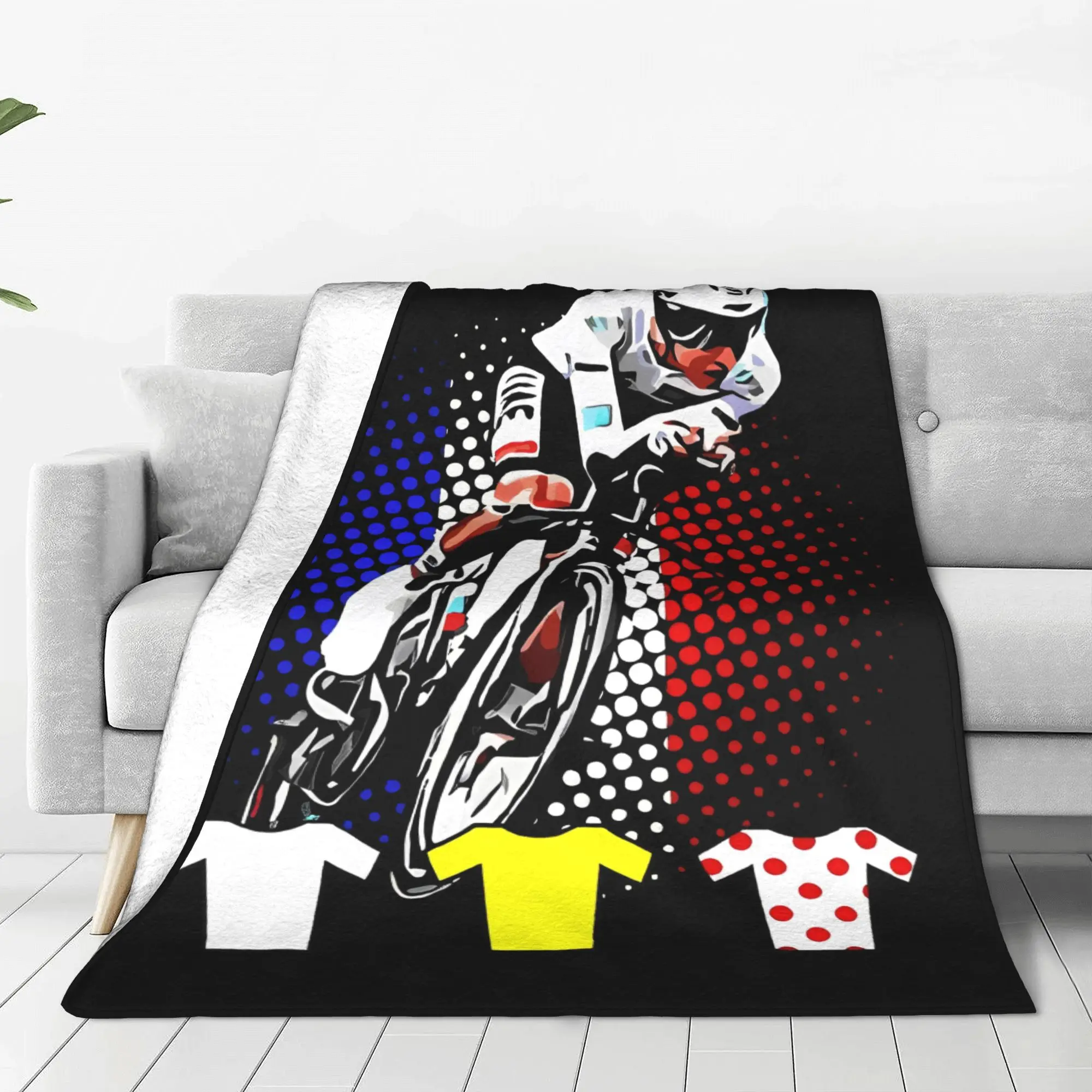 Tour De France Tadej Pogacar Throw Blanket for Couch Bicycle Bike Love Fan Fuzzy Soft Plush Blanket Multi-size for All Seasons