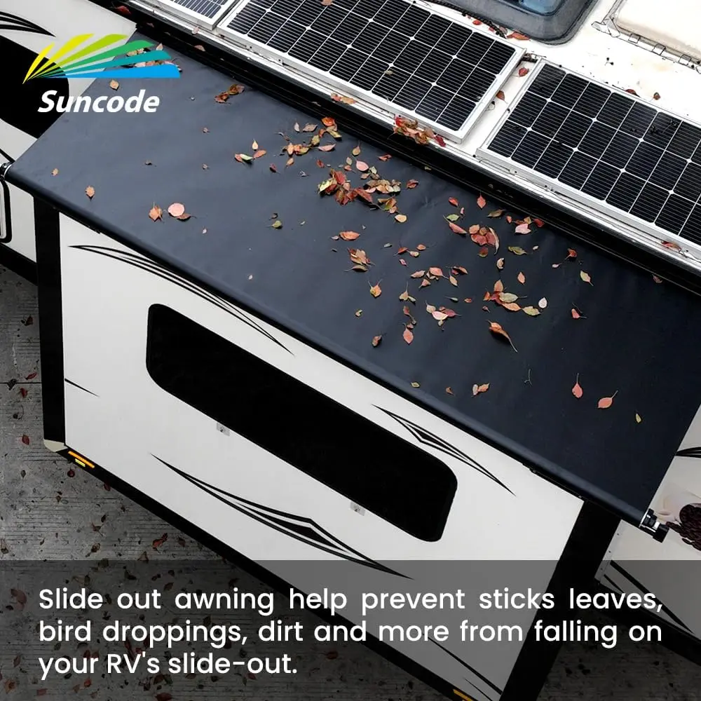 Slide Topper Awning Black RV Slide Out Awning Slide Out Protection Modular Designed for RVs,Travel Trailers,5th Wheels