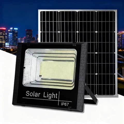 50w 100w 200w 300w 500w Solar Flood Lights LED Solar Powered Spotlight Outdoor Waterproof Reflector Solar with Remote Control