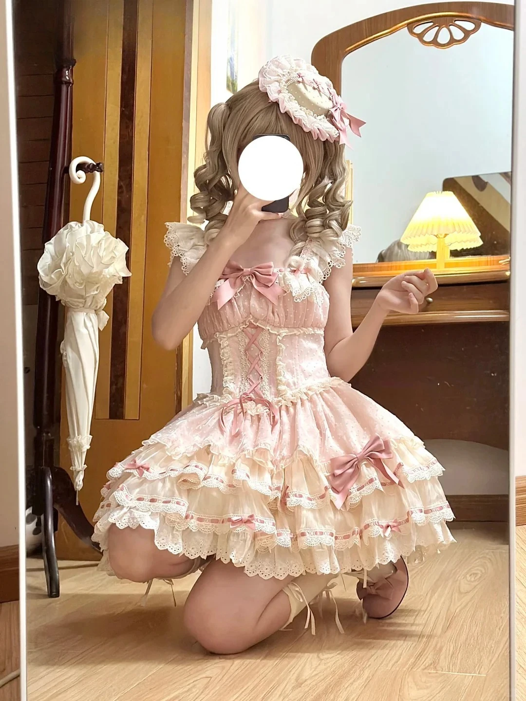 Dolce ragazza senza spalline JSK bretella tutu abiti principessa compleanno abito elegante temperamento balletto stile Lolita vestito 2025 caldo