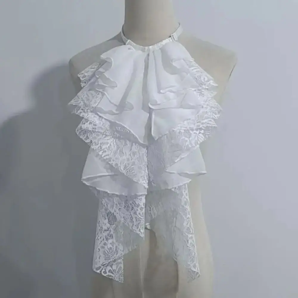 Съемный многослойный кружевной накладной воротник, регулируемый ретро воротник с рюшами, классический DIY декоративный кружевной вырез для женщин