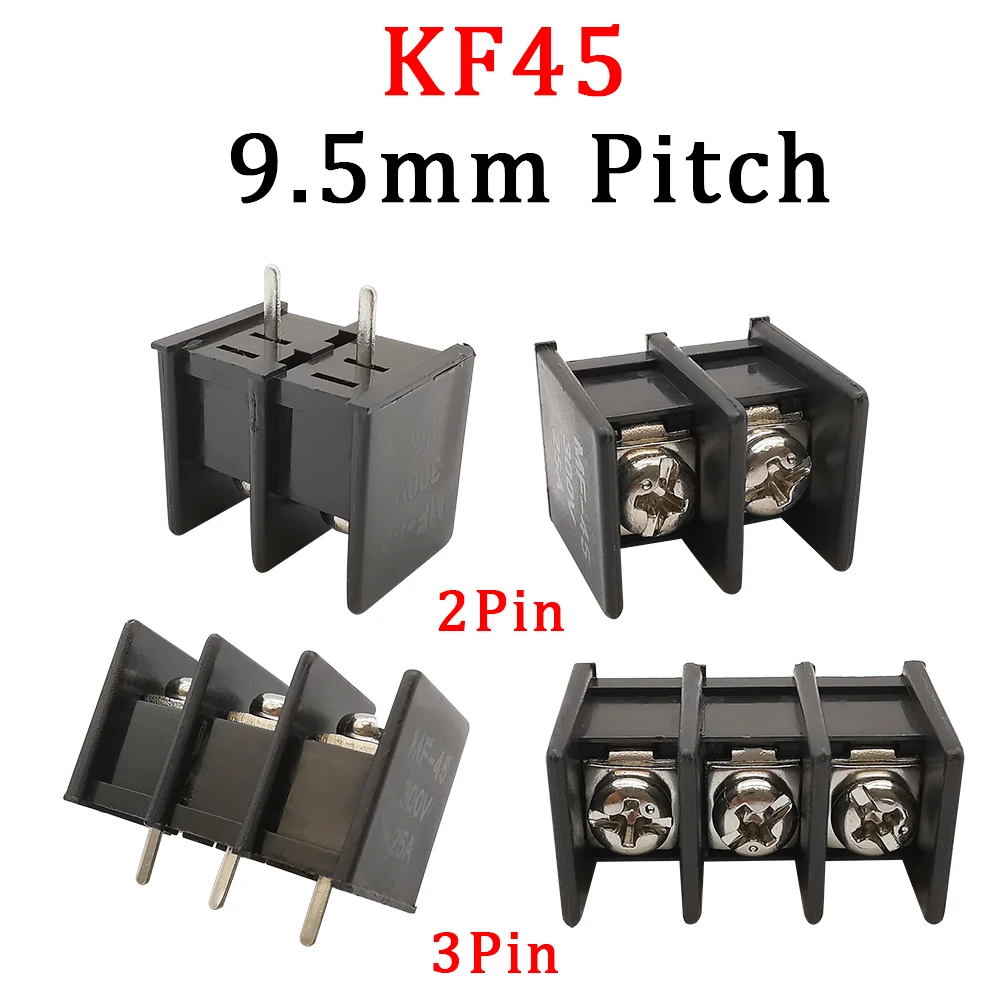 10/20Pcs KF45C 9.5mm 5-6Pin Barrier Screw PCB Mount Terminal Block 9.5mm Pitch KF45-9500 2P/3P Straight Pin Wire PCB Connector