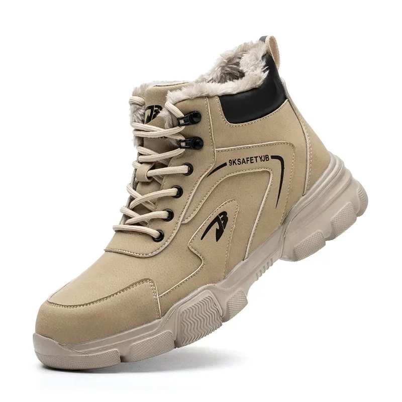 Lightweight Breathable Plush and Cotton Work Shoes Safety Shoes One Piece for Shipping
