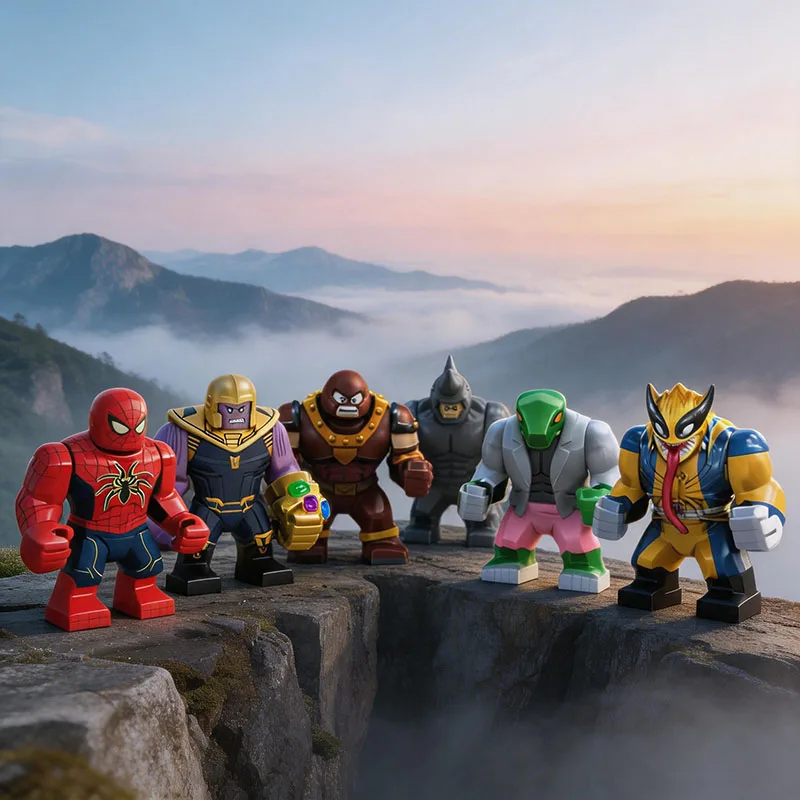 

2026 Marvel Superhero Mini Building Blocks Toys, Random Style Set Hulk Thanos Action Figure Assembly Toy, Birthday Gift for Kids