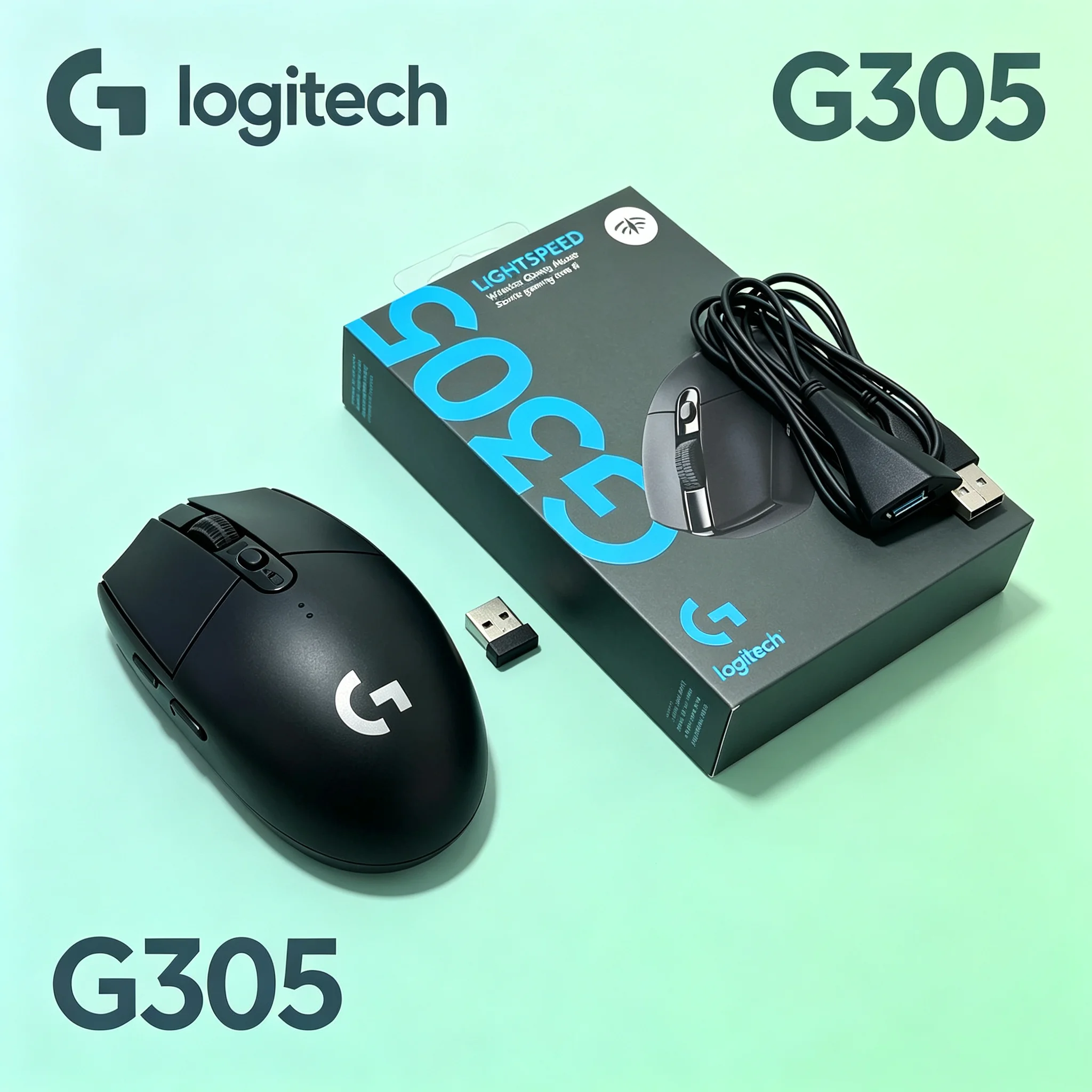 Logitech G305 HIGH‑DPI Wireless Gaming Mouse Kit With Transfer Adapter Cable Custom Keys Mice For Desktop PC Gaming And Office D