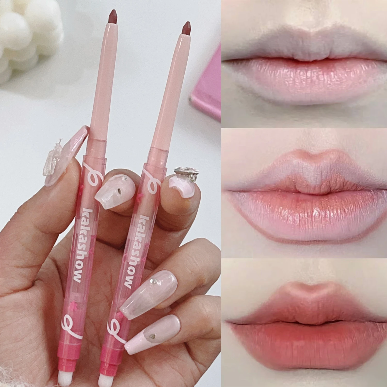 Naakt Rode Lip Liner Potlood Waterdicht Blijvende Contouren 3D Lippen Lippenstift Glad Hydraterende non-stick Cups Lipliner Make-Up Pen