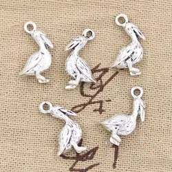 20pcs Charms Pelican Sea Bird 18x9mm Antique Silver Color Plated Pendants Making DIY Handmade Tibetan Silver Color Jewelry