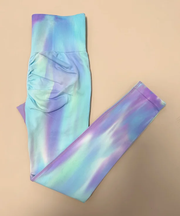 Neue Frauen Tie Dye Hohe Taille Legging Push-Up Scrunch Gym Sport Yoga Hosen Elastische Weiche Strumpfhosen Workout Booty Leggins Nylon – Detail 30