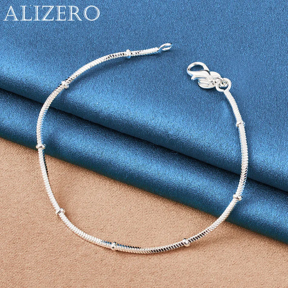 

Браслет ALIZERO из стерлингового серебра 925 пробы, браслеты-цепочки в виде змеиной кости для женщин и мужчин, модные украшения для вечеринок и повседневной носки