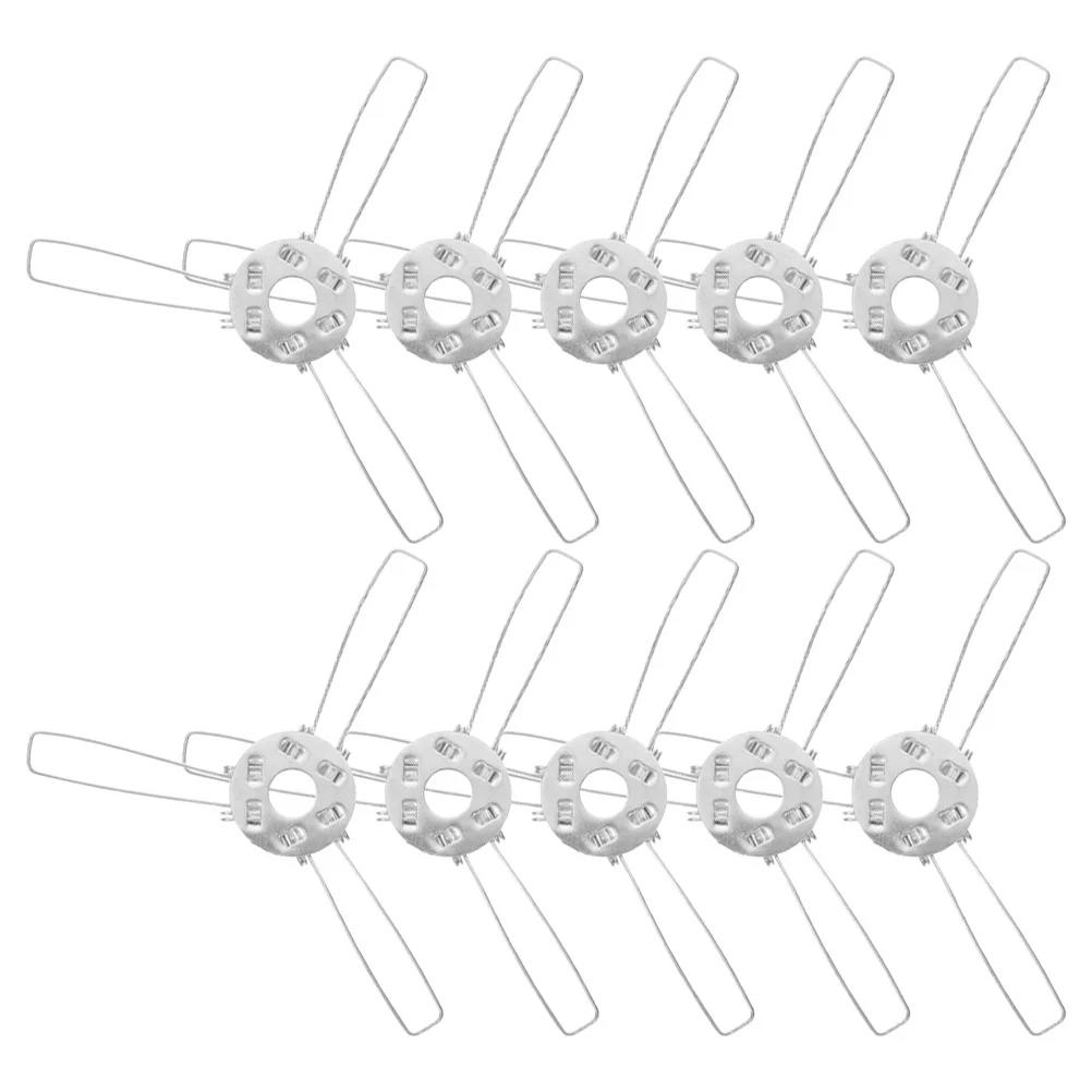 

10pcs Lampshade Spring Clip 3 Fork Metal Bracket For Glass Fabric Shades Diy Lighting Fixture Clip On Bulb Holder Adapter Tool