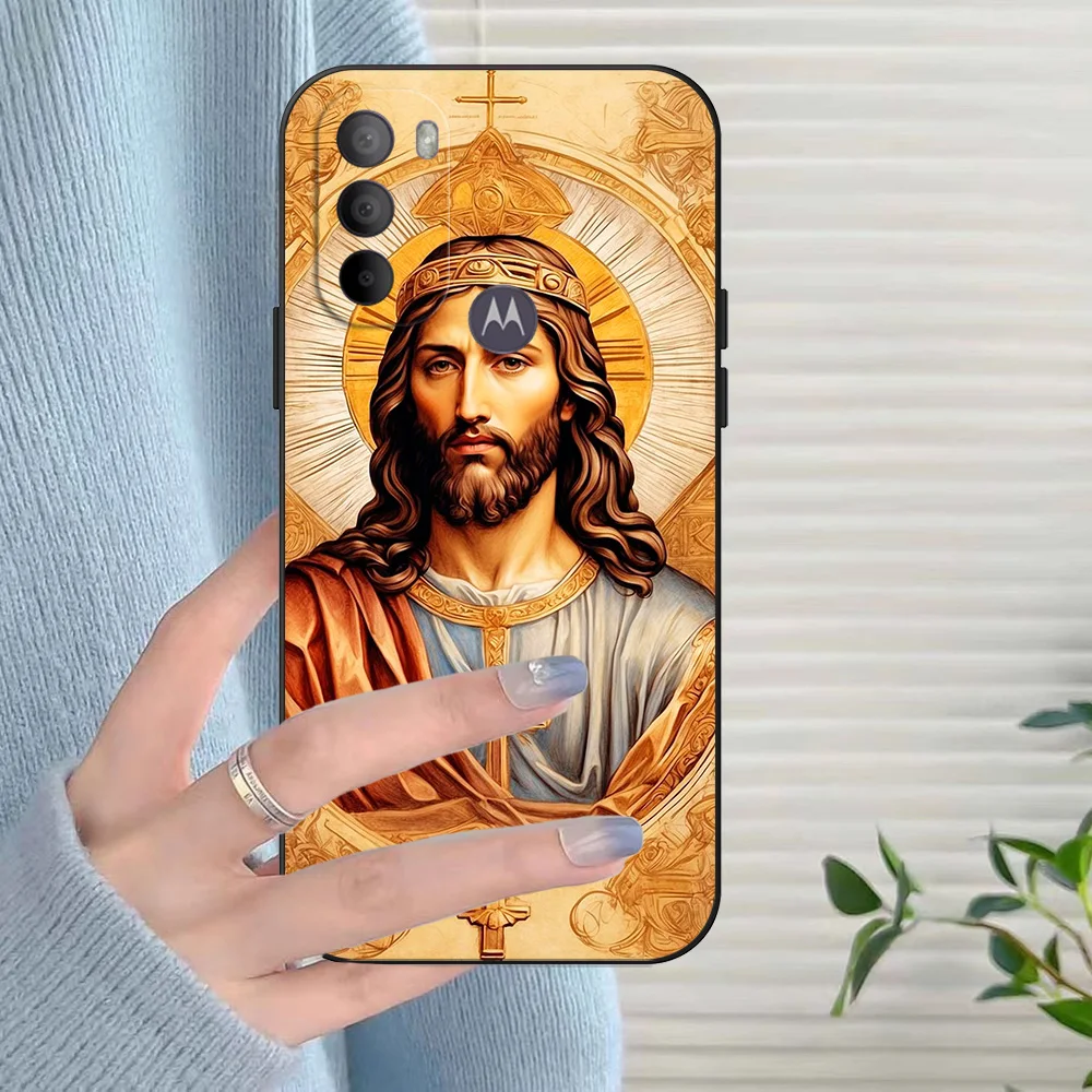 Black Tpu Case For Motorola Moto G52 G32 G82  G42 G60 4G G60S G71 G9 Play Plus Power One 5G Ace Jesus Cristo