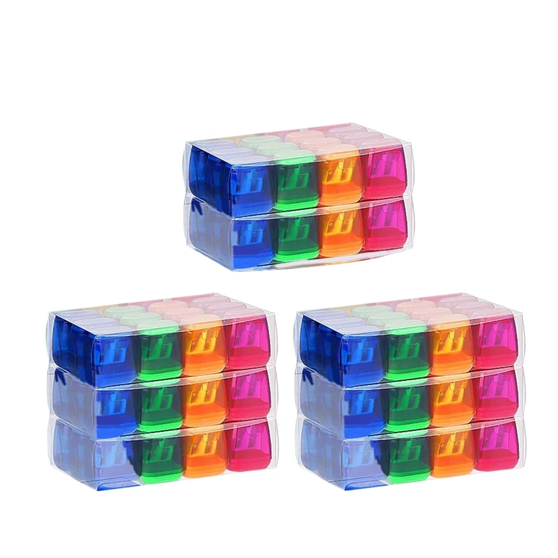 

96 Double-Hole Pencil Sharpeners, Plastic Pencil Sharpeners With Lids, Pencil Sharpeners, School Supplies Durable