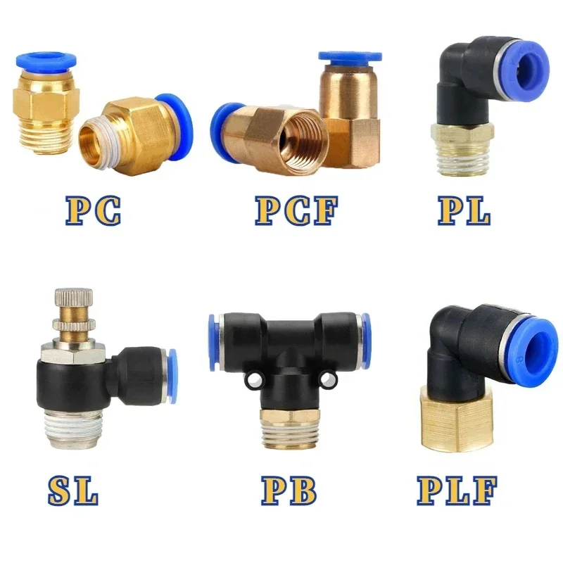 1Pcs PL Pneumatic Fittings Air Quick Connector PL4-M5 PL6-01 PL8-02 PL10-03 1/8