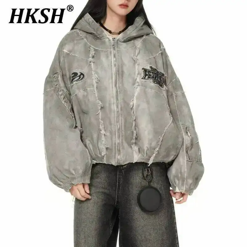 

HKSH Autumn Winter New Men's Tide Original Design Techwear High Street Fashion Trend Vintage Jacket Chic Casual Coats Ins HK6132
