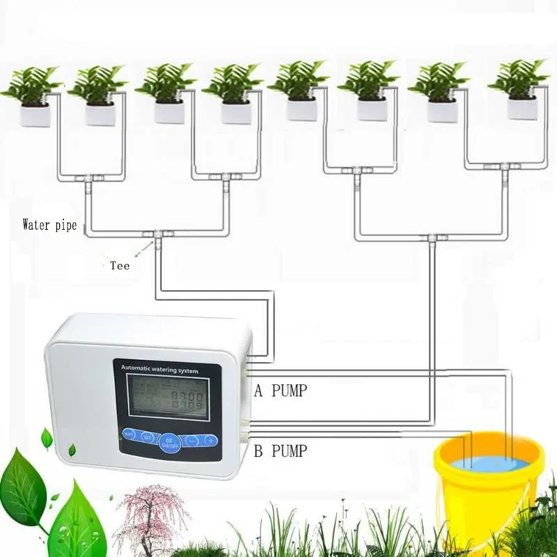 Solar Energy Garden Watering Device Dual-pump Drip Irrigation System Set  Accessories Automatic Use Watering System for Flowers