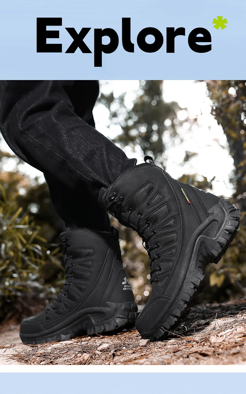 Männer Bergsteigen Schuhe Im Freien Nicht-slip Taktische Stiefel Wüste Boot Atmungsaktive Leder Obermaterial High Top Feld Training Sicherheit schuh – Detail 15