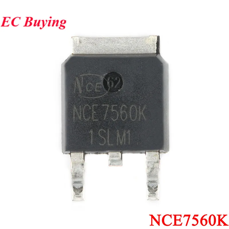 10Pcs/2pcs NCE7560K TO-252 NCE7560 NCE 7560 7560K TO252-2 75V/60A N-channel MOS FET Field-effect Transistor IC Chip New Original