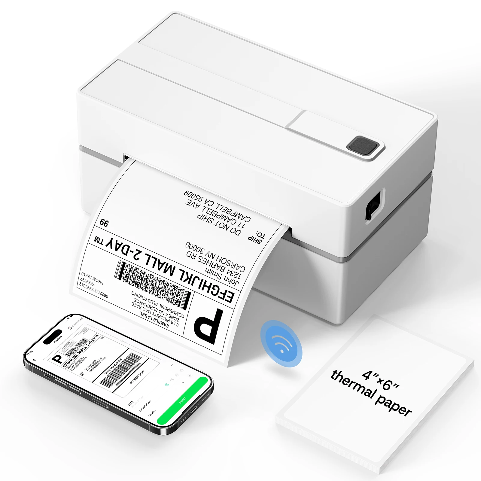 Thermal Label Printer -4x6 Shipping Label Printer for Small Business, Home Use - Compatible with Android, iPhone and Windows