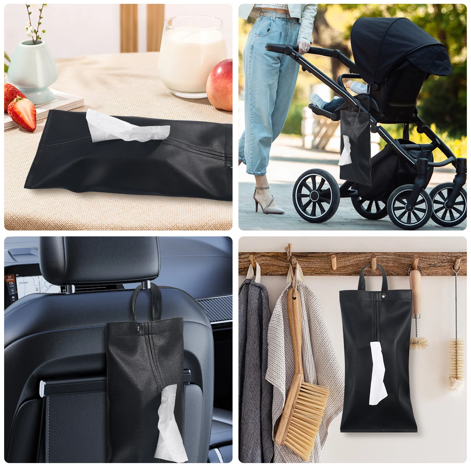 

Alipis PU Tissue Box Holder Travel Size Napkin Case for Car Purse Storage