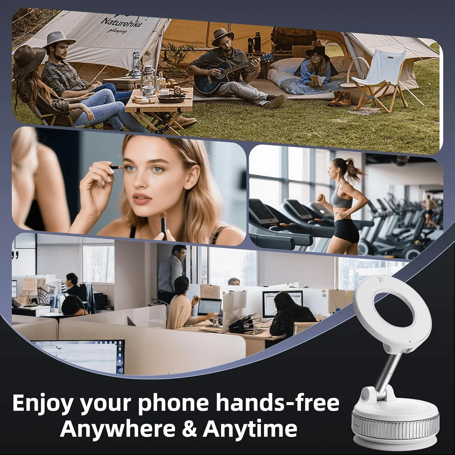 Vacuum Magnet Car Bracket Upgraded Version Multi-angles Adjustment Strong Magnetic Suck Foldable Car Navigation Phone Holder