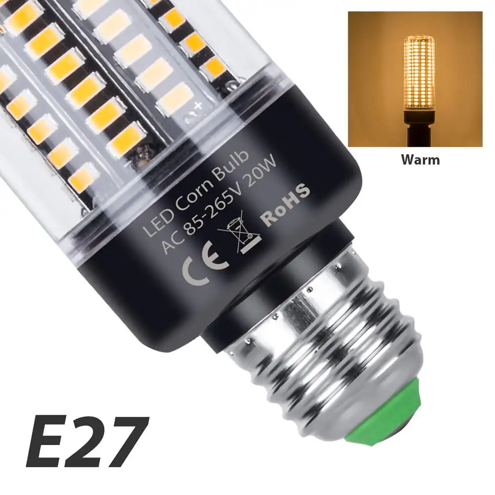 20W E14 LED Gloeilamp E27/E26 Maïslamp 3.5W 5W 7W 9W 12W 15W Woonkamer Kroonluchters Lampen AC 85-265V Geen Flikkering Home Verlichting