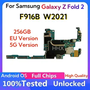 Bilashmart Unlocked Working Motherboard Samsung Galaxy Z Fold 2 F916B W2021 Chips Unlock OK Main Logic Board Mainboard Android OS
