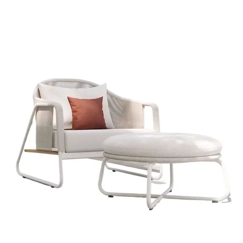 

Nordic creative rattan sofa courtyard hotel waterproof sunscreen teak furniture leisure villa home outdoor sofa