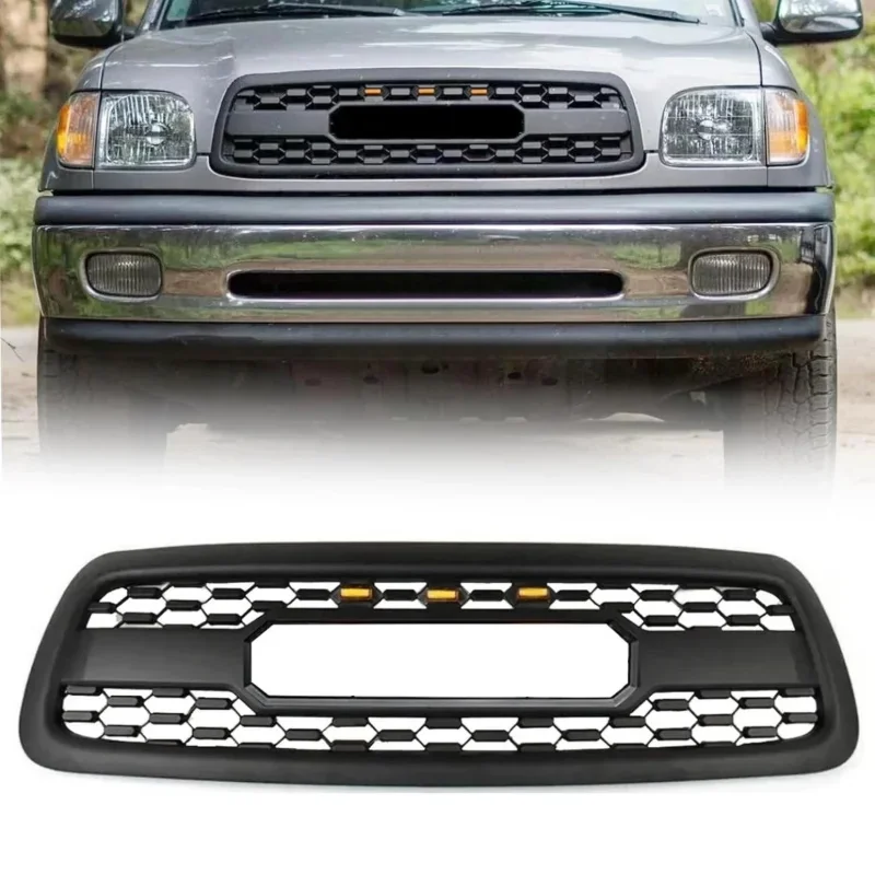 Premium Offroad Black ABS Bumper Grille With Light Letter Aftermarket Auto Exterior Upgrade Parts