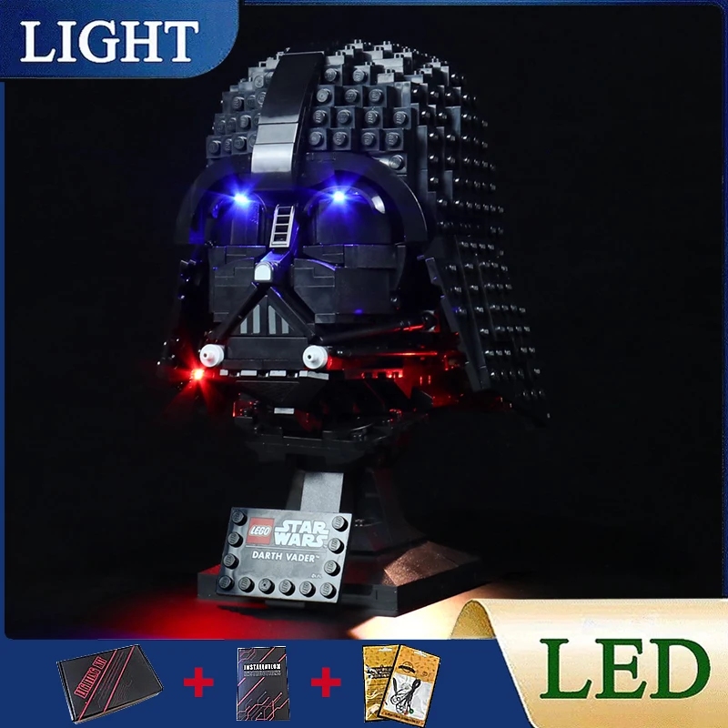 Kit d'éclairage LED DIY pour casque LEGO 75304 Darth Vader (lumière LED uniquement, sans modèle de blocs)