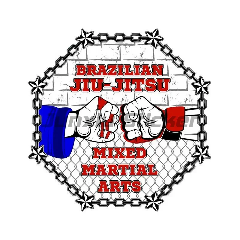 Brazilian Jiu Jitsu BJJ Car Stickers for Decorate Car Van Motorcycle Helmet Window Wall Room Decal Accessories