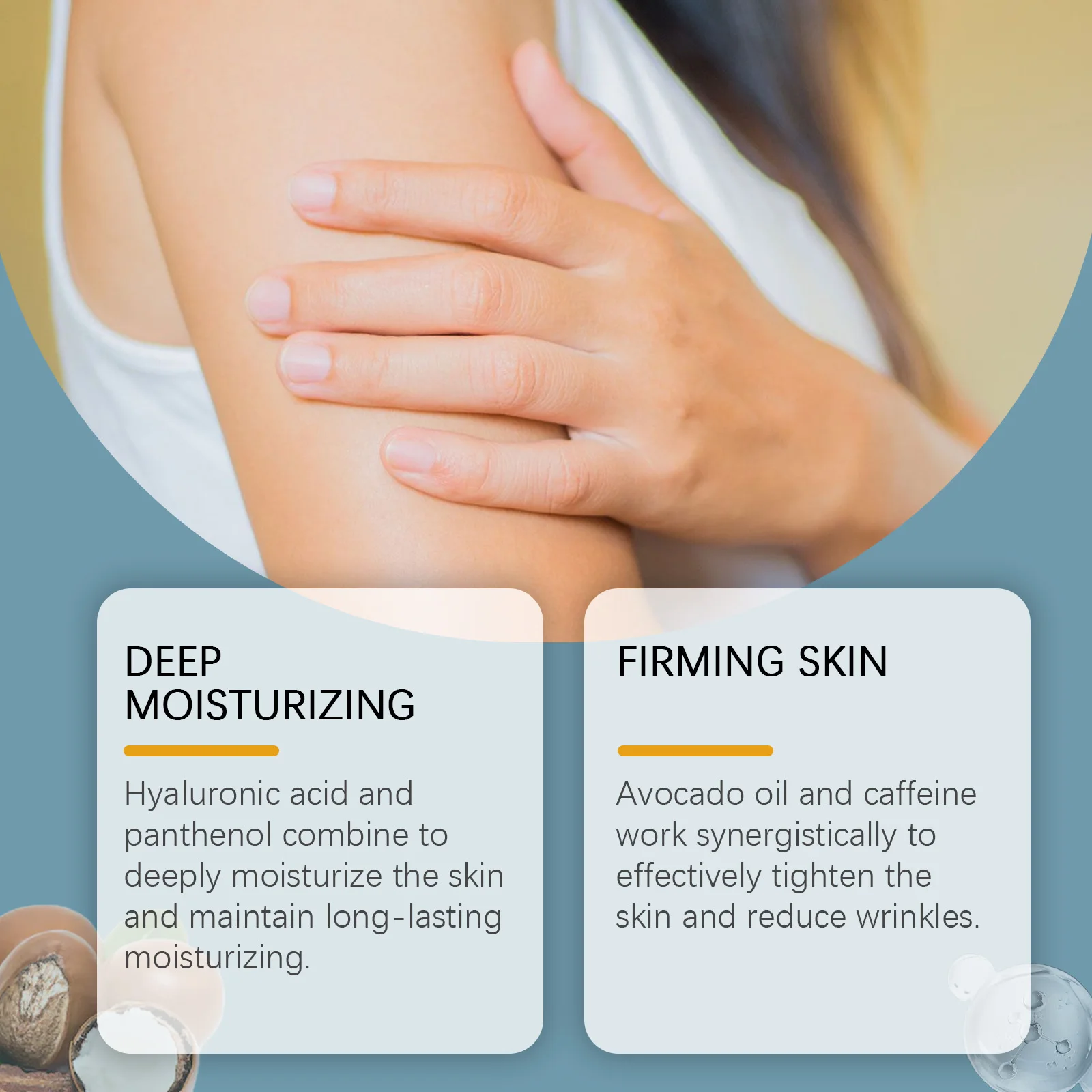 Body Butter Anti-Wrinkle Firming Cream, Body Moisturizing Lifting Firming Moisturizing Light Pattern Skin Care Cream 60g