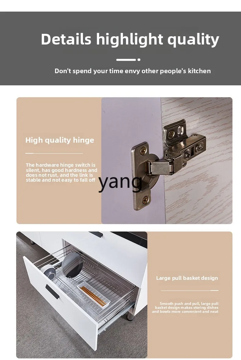 LH  simple rock slab kitchen cabinet rental stove cabinet assembly household cupboard integration