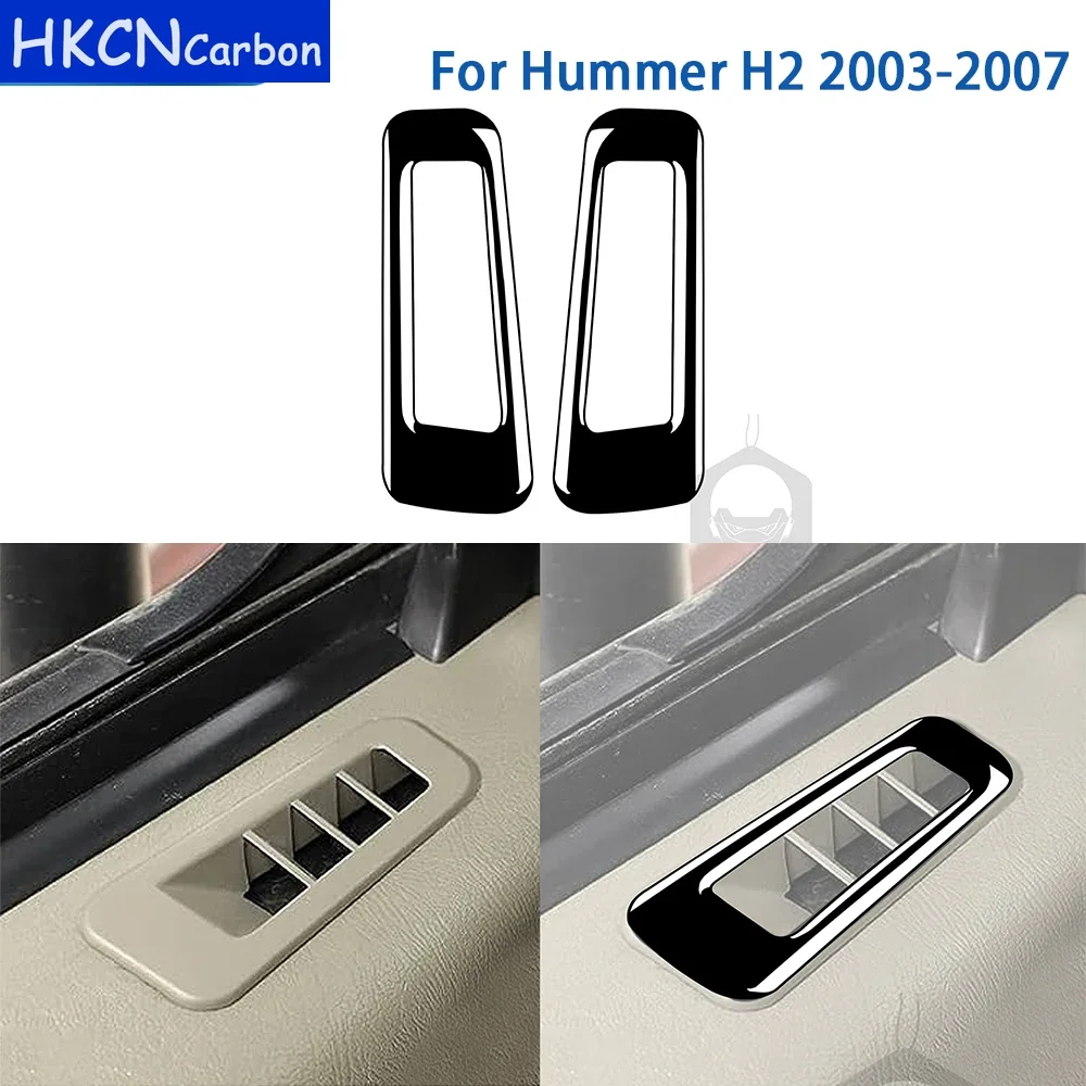 For Hummer H2 2003 2004 2005 2006 2007 Accessories Black Plasti Car Interior Door Air Outlet Frame Trim Stickers Decoration