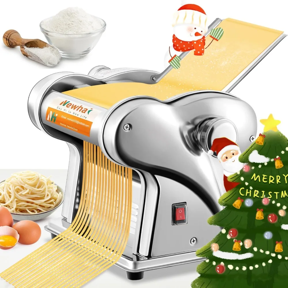 Electric Family Pasta Maker Machine Noodle Maker Pasta Dough Spaghetti Roller Pressing Machine Stainless Steel 135W for Home Use