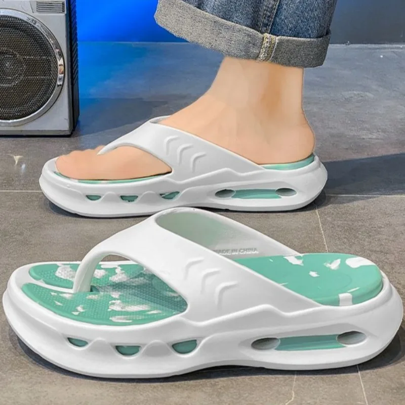 

Men's Summer Flip Flops Durable Slip-Resistant Odor-Resistant with Thick Sole for Height Fashionable for Sports and Beach