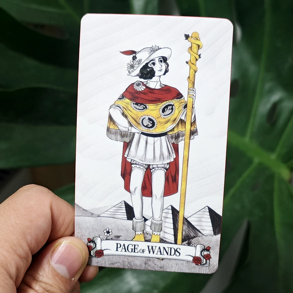 Secret Mirror Tarot Deck 78 Pcs Rider Tarot Cards with Red Gilded Edges Guidebook - 10.3*6cm