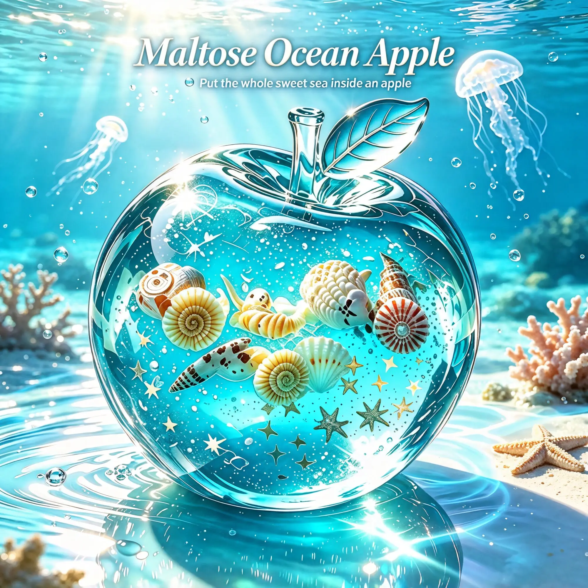 Squishy Fruit Apple Fidget Toy Ocean Shells Squeeze Stress Relief Hand Toy Anti-Anxiety Stretchy Slow Rising Toy Creative Gift