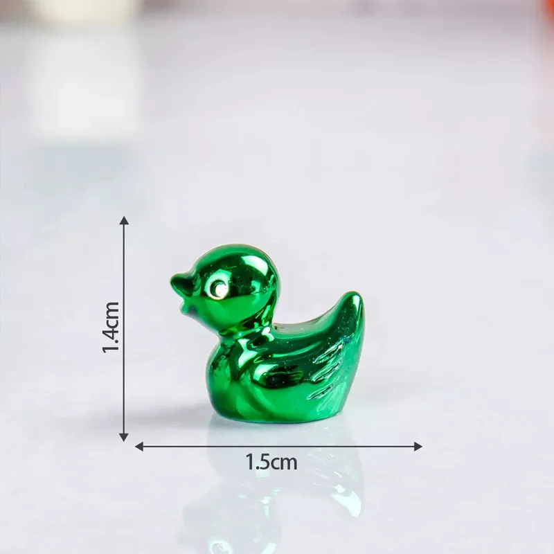 10pcs Mini Multi-color Electroplate Ducks Miniatures Tiny Animal Figures for Micro Landscape Home DIY Craft Project Decorations