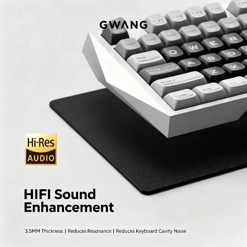 GWANG Keyboard Pad Custom HIFI Leather PC Anti-vibration Pad Noise Reduction for 60-108% Layout Mechanical Keyboard Accessories