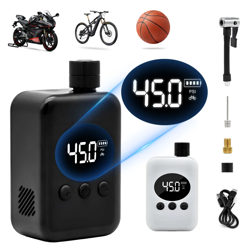 Wireless Air Pump 150PSI Portable Rechargeable Air Inflator For Bicycle Motorcycle Mini Air Pump Digital Display