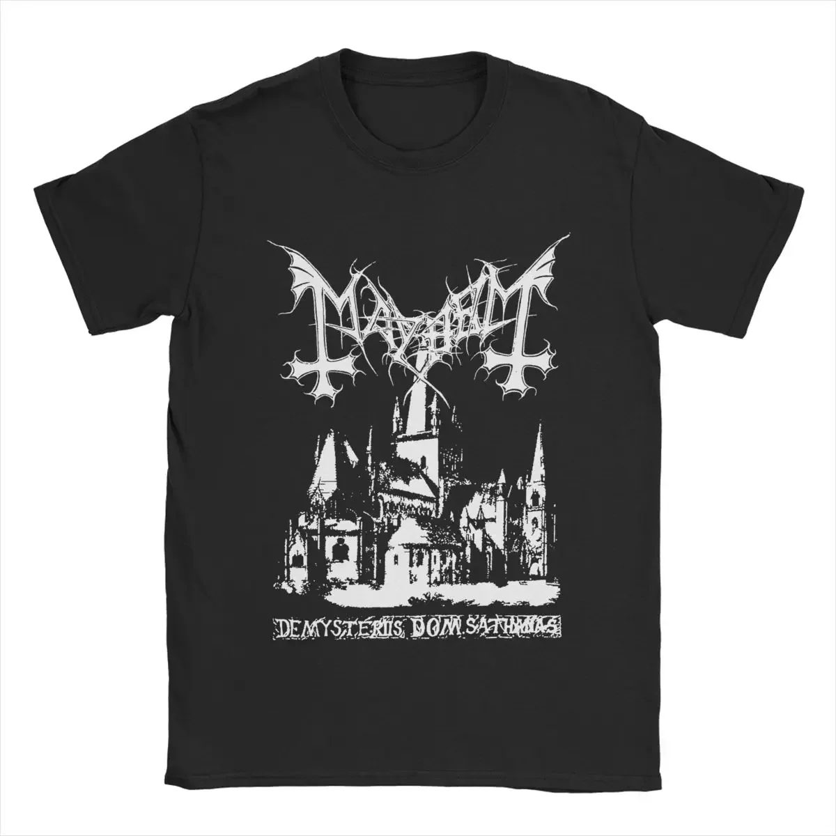 Men T-Shirts Mayhem Death Metal Vintage Pure Cotton Tee Shirt Short Sleeve Music Band T Shirt Crew Neck Clothes Big Size