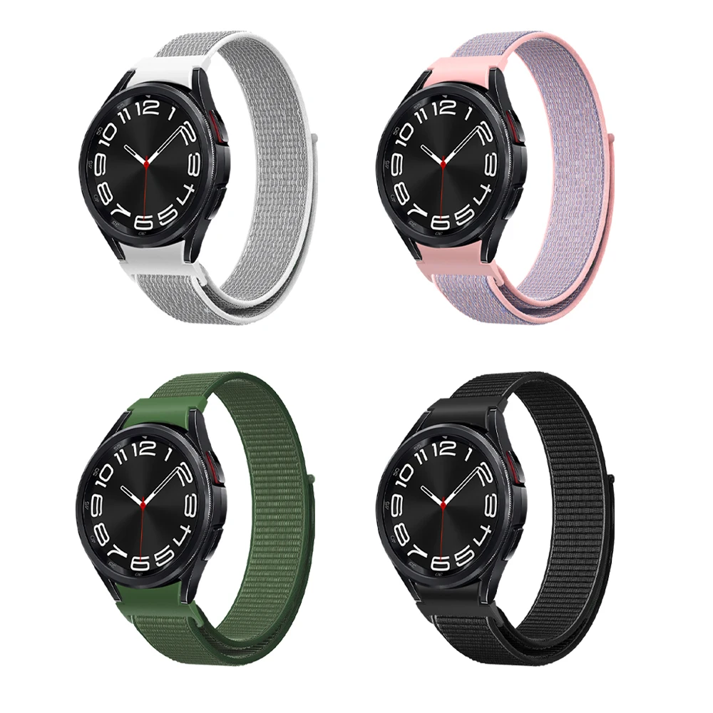 Nylon Loop Strap For Samsung Galaxy Watch 7 6 5 4 40mm 44mm 5Pro Bracelet One Click Attachment Watch 4 6 Classic 43mm 47mm Band