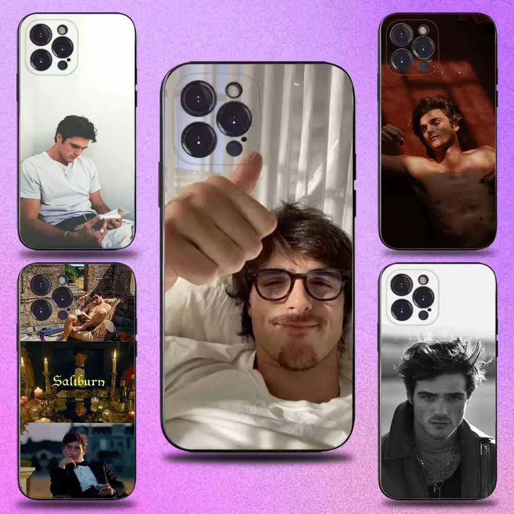 

J-Jacob Elordi Saltburn Phone Case For iPhone 16,15,14,13,12,11 Plus,Pro Max,XS,X,XR,SE,Mini,8,7,Soft Silicone Black Cover