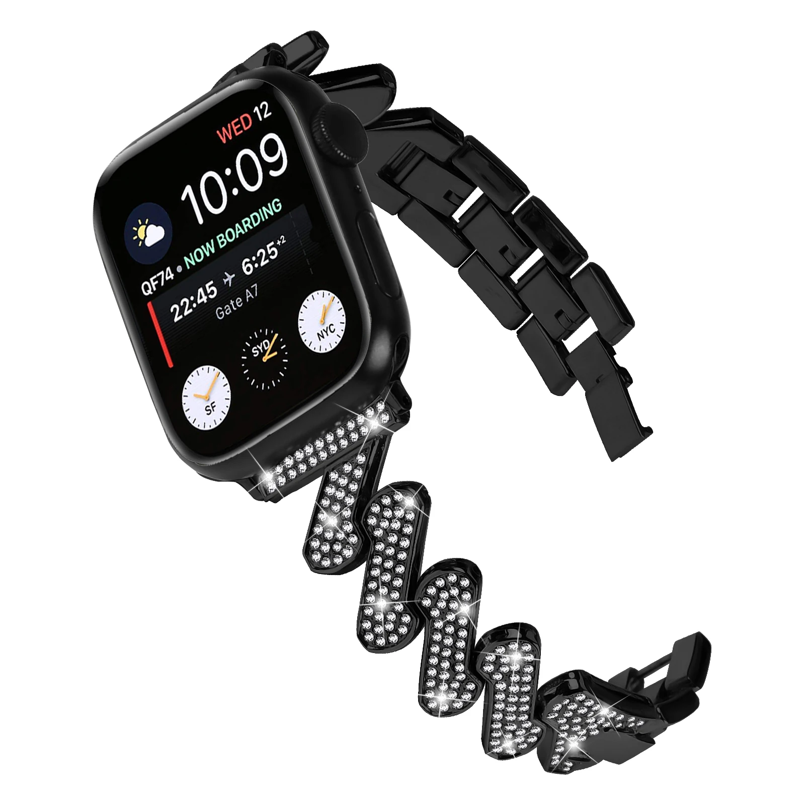 حزام ساعة لساعة أبل سلسلة 10 42 ملم / 9 8 7 41 ملم / SE (2023) SE (2022) SE 6 5 4 40 ملم / 3 2 1 38 ملم سوار ساعة من سبائك الزنك R