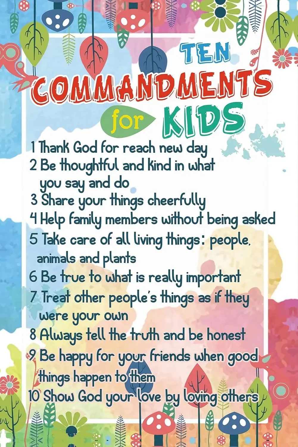 Vintage Aluminum Sign Metal Poster Plaque Ten Commandments for Kids Posters Metal Sign Iron Painting Retro Wall Decor Nosta sign