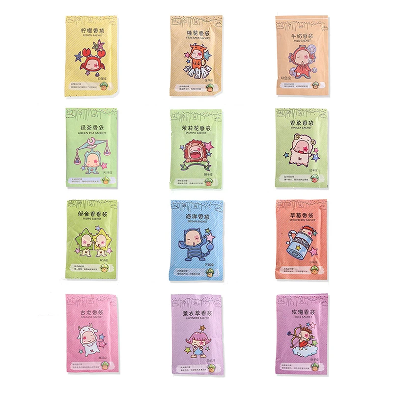 12pcs Wardrobe Cupboard Scented Hanging Home Fragrance Sachets Freshener Bag Deodorant Closet Air Freshening Closet Anti Pest