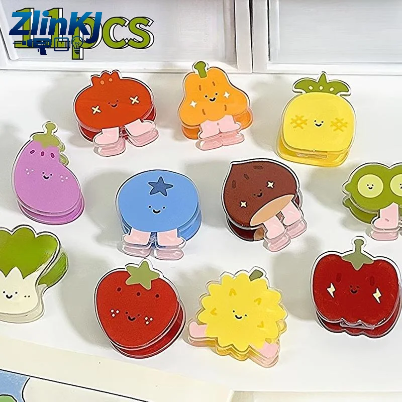 7-11 Pcs Cute Fruit Vegetable Snack Bag Sealer Clips Reusable Easy to Clean Multi Use for Home Kitchen Food Storage